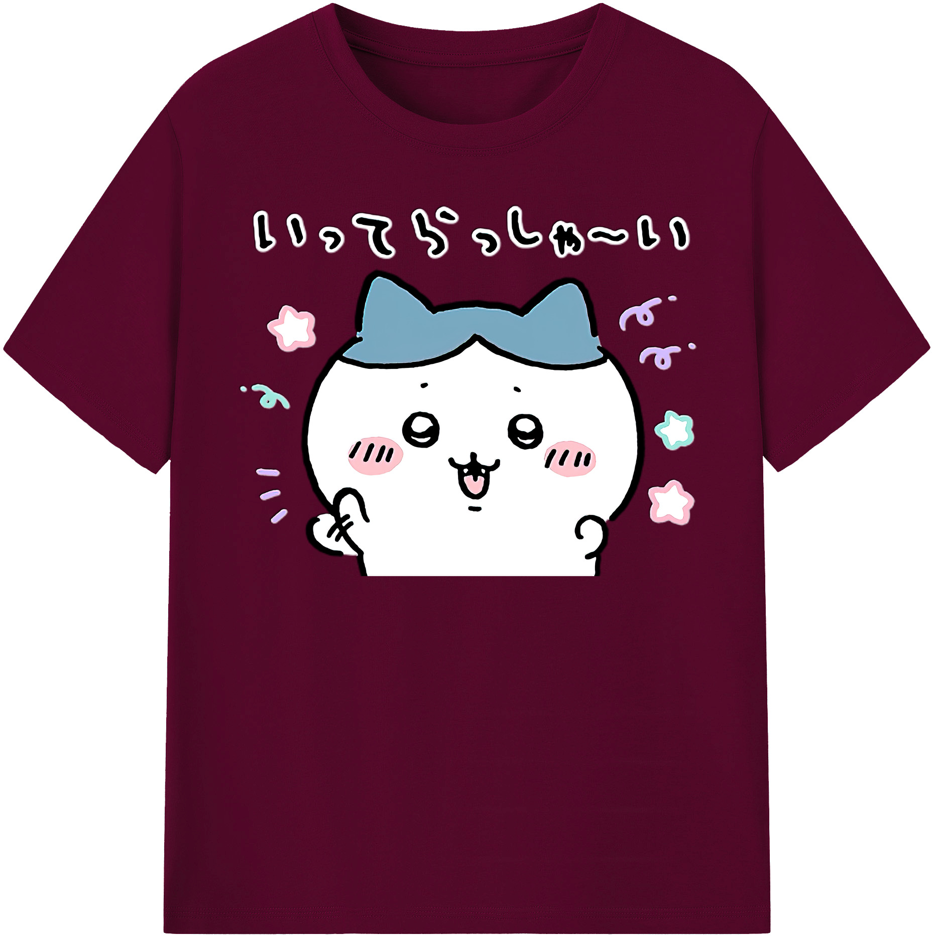 （画像用） ちいかわ ハチワレ Chii-kawa hachiware レディースカジュアルプリントTシャツ（綿100％）